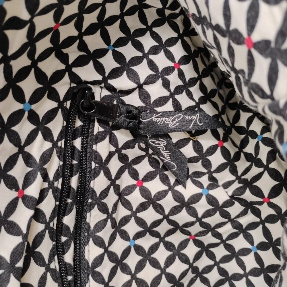 VERA BRADLEY BARCELONA BLACK‎ STRIPE HOBO HANDBAG Discontinued
